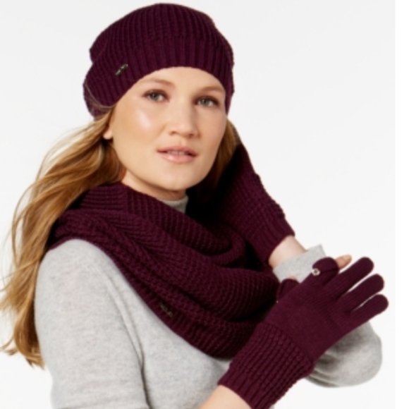 calvin klein hat scarf glove set
